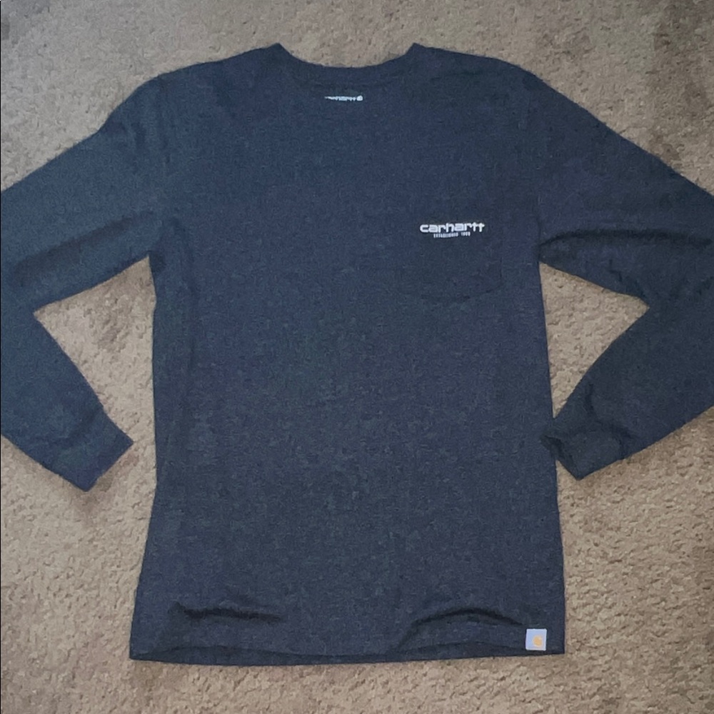 Carhartt Long Sleeve Pocket Tee in Dark Gray